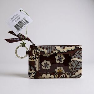 Vera Bradley Zippered ID Case - Slate Blooms NWT